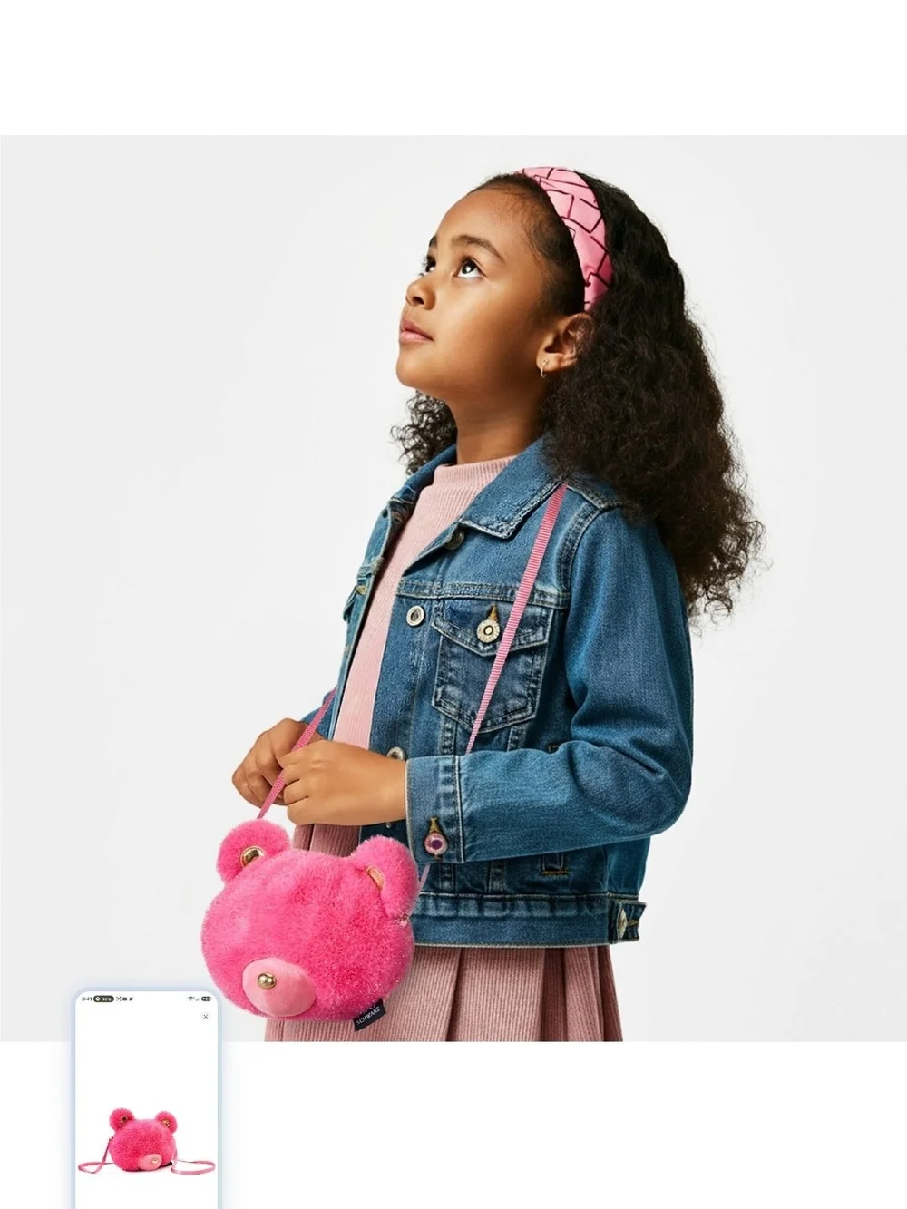 FAO Schwarz Sparkle Pink Bear Plush Pillow